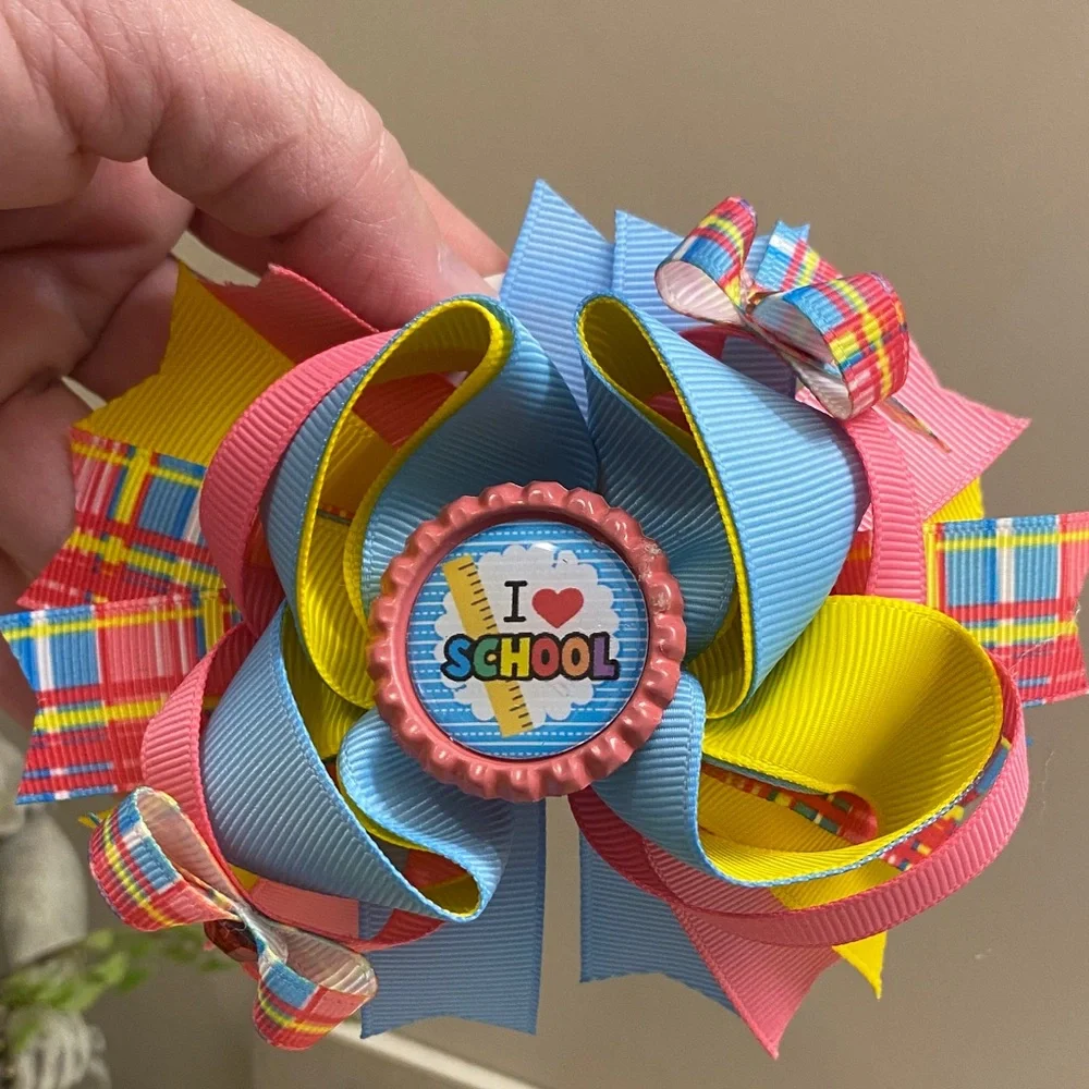 Hello Kindergarten hair bow bundle Kids Hair Bow Set back to school